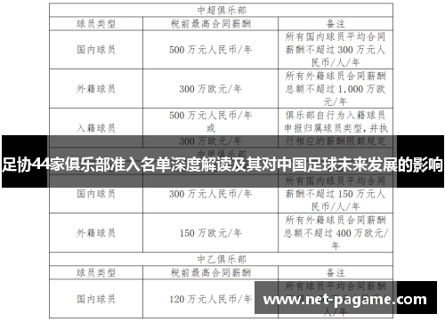 足协44家俱乐部准入名单深度解读及其对中国足球未来发展的影响 足协44家俱乐部准入名单深度解读及其对中国足球未来发展的影响